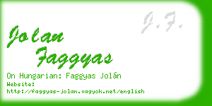 jolan faggyas business card